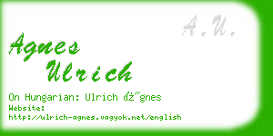 agnes ulrich business card